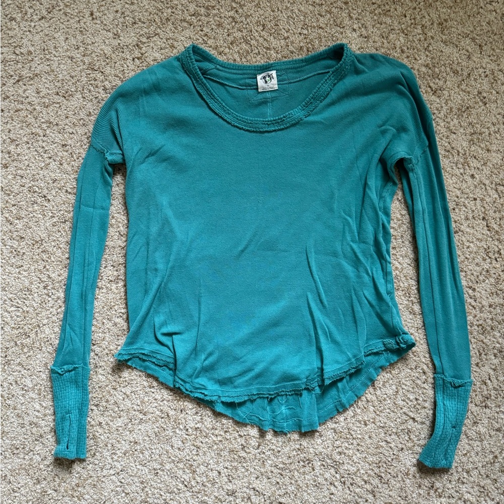 Turquoise Free People Long Sleeve
